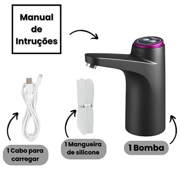 Garrafa de bomba elétrica, galão de água, 20 litros, dispensador recarregável usb premium (2 botões)-Neverdie Store