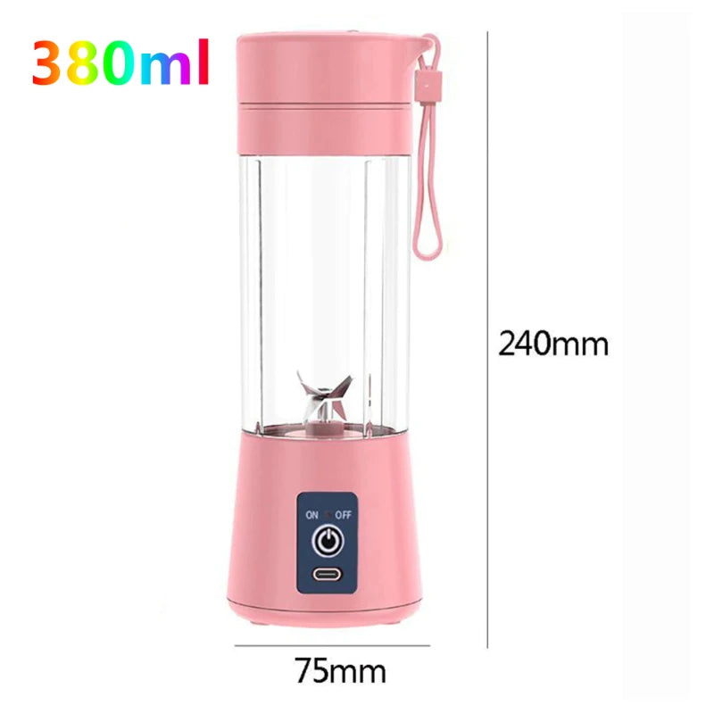 Mini Portable Blender Shake Take Juice Cup 6 Blades Rechargeable