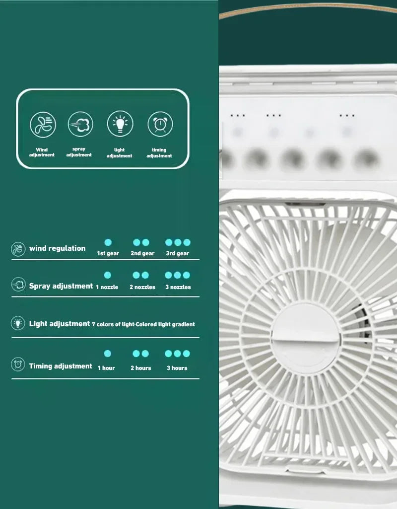 Xiaomi novo mini ventilador portátil condicionadores de ar usb ventilador elétrico refrigerador de ar led luz noturna névoa de água diversão 3 em 1 umidificador de ar