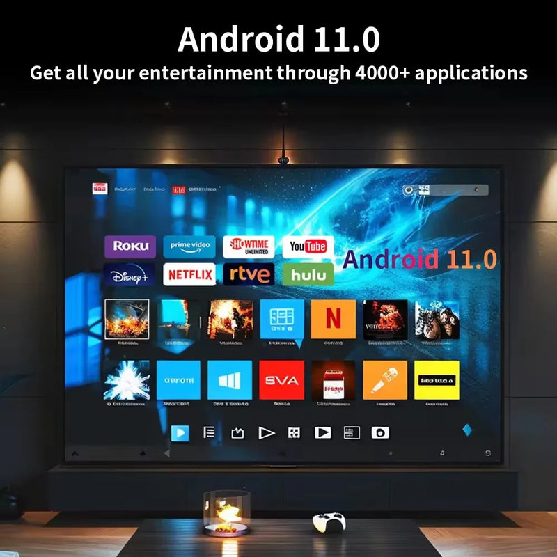 Salange P330 Projetor Inteligente Android 11.0 WiFi BT5.0 Correção keystone automática 1080P Conexão Airplay Home Theater para vídeo 4K