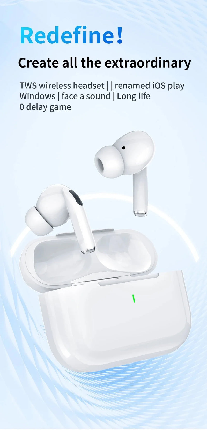 Original ar pro bluetooth fones de ouvido bluetooth 5.3 auriculares fones de ouvido para jogos para iphone apple xiaomi android telefone