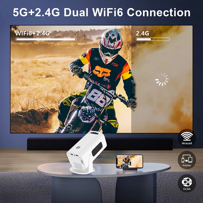 Salange P330 Projetor Inteligente Android 11.0 WiFi BT5.0 Correção keystone automática 1080P Conexão Airplay Home Theater para vídeo 4K