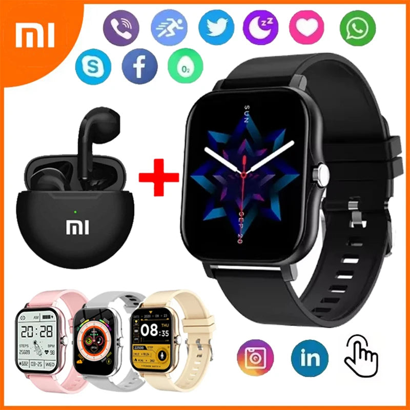 Xiaomi relógio inteligente feminino masculino senhora presente esporte relógios de fitness monitor freqüência cardíaca à prova dwaterproof água smartwatch para telefones android ios