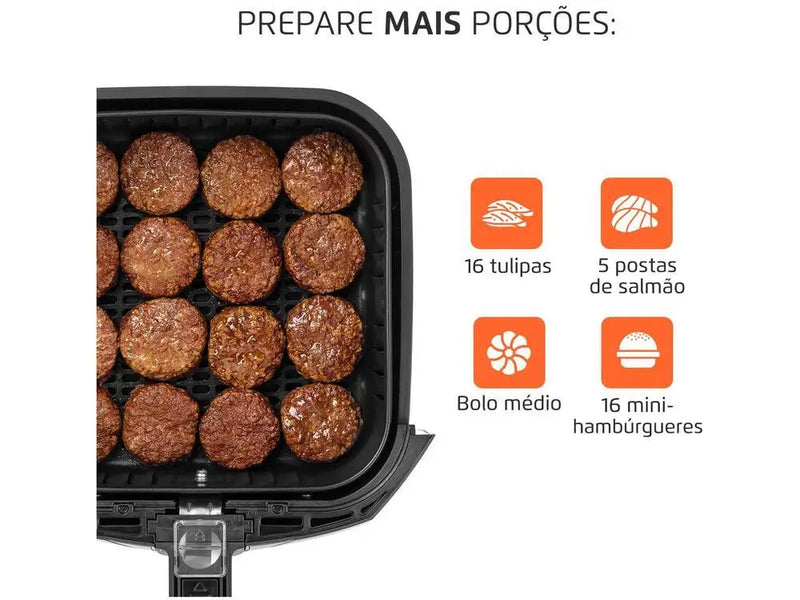 Fritadeira Elétrica Sem Óleo/Ar Fritadeira Mondial Family AFN-40-BI Preta 4L com Temporizador - 110V