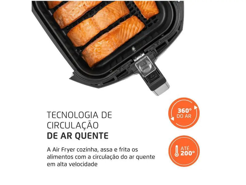 Fritadeira Elétrica Sem Óleo/Ar Fritadeira Mondial Family AFN-40-BI Preta 4L com Temporizador - 110V