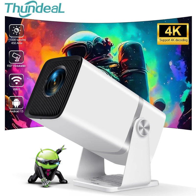 ThundeaL 4K Full HD Projetor FHD TD80W Android WiFi 3D Home Theater TD80 Projetor de feixe portátil Reunião Vídeo Filme PK HY320